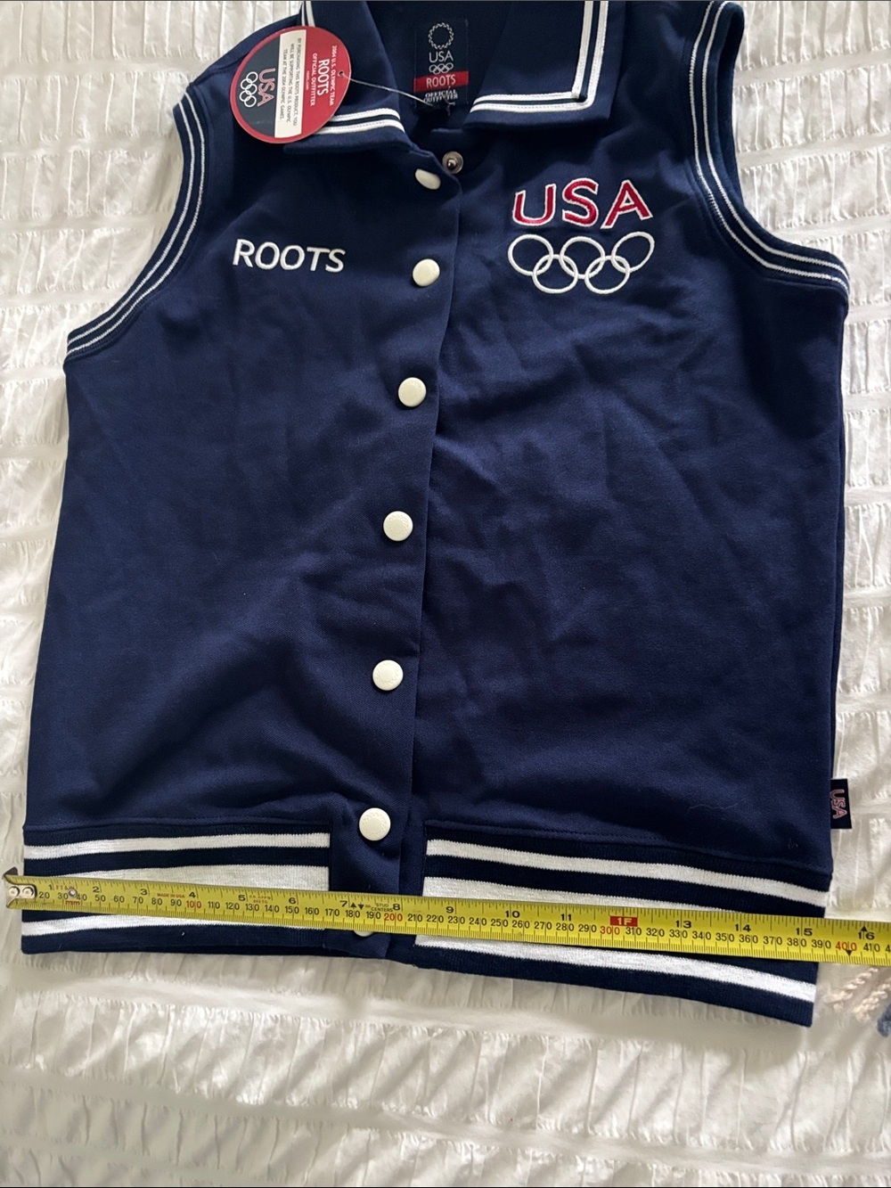 Roots Navy Sleeveless USA Olympic Vest 2004 Official - Picture 10 of 12